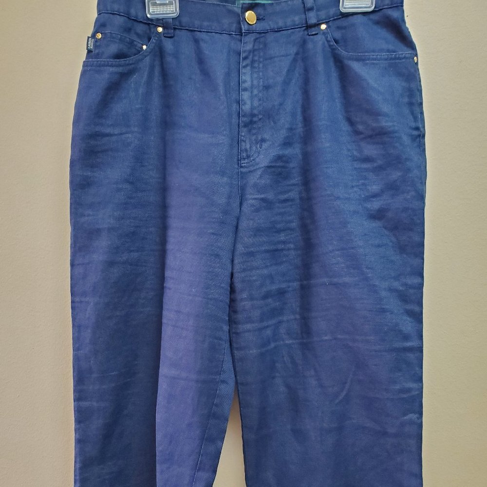 Ralph Lauren Jeans Navy 💯 Linen Pants